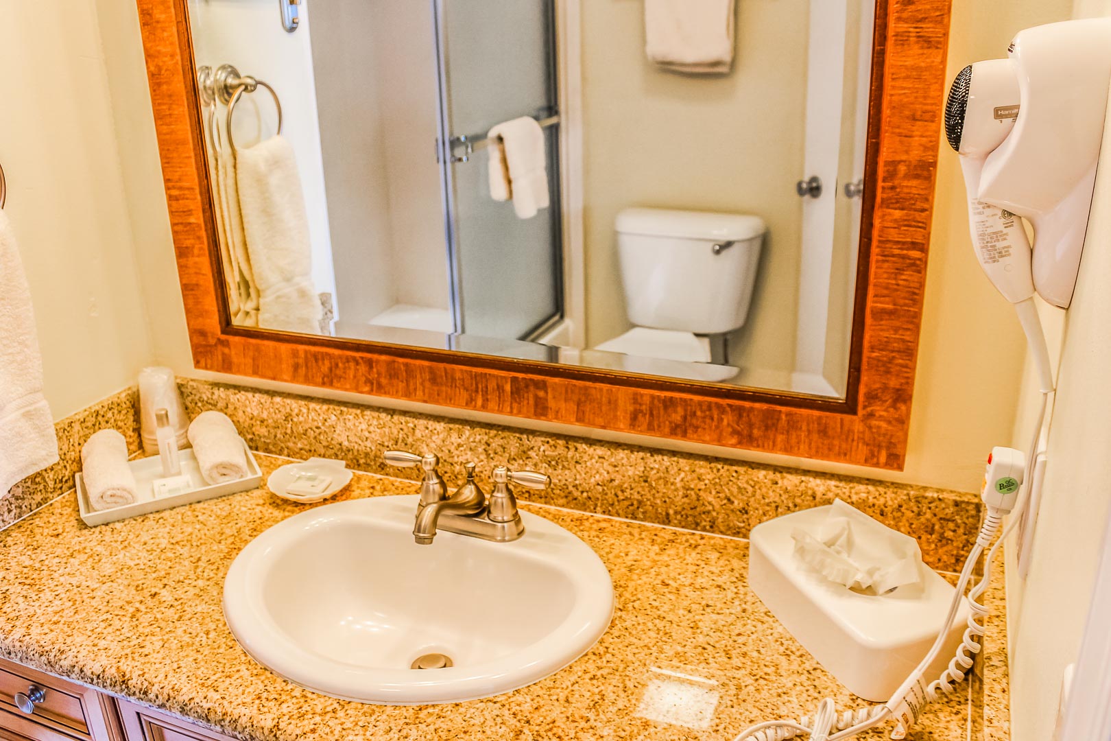A clean bathroom at VRI's Ft. Lauderdale Beach Resort in Florida.